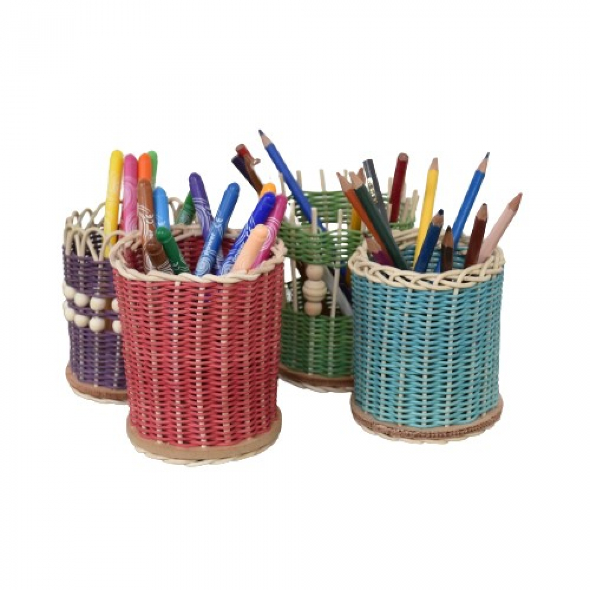 Tous nos Kits - Kit pot à crayon - rouge - La boutique Rotin Filé